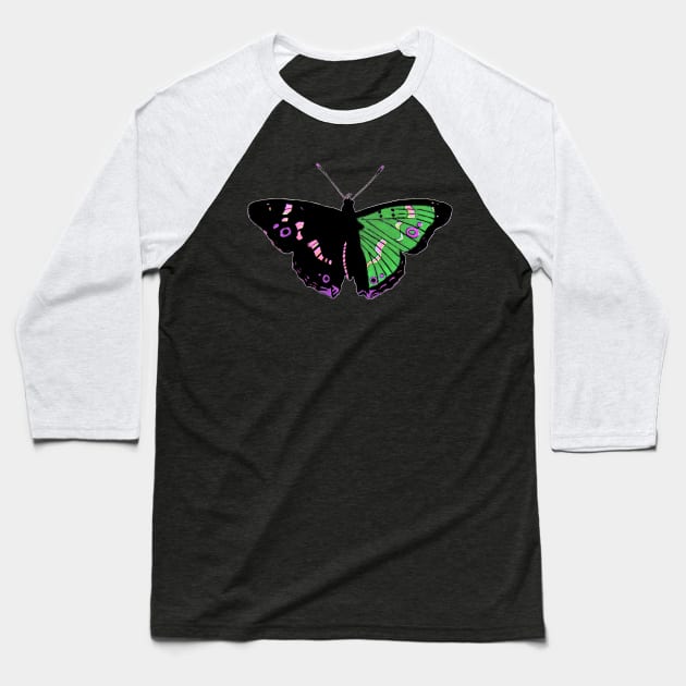 Butterfly 01d, transparent background Baseball T-Shirt by kensor
